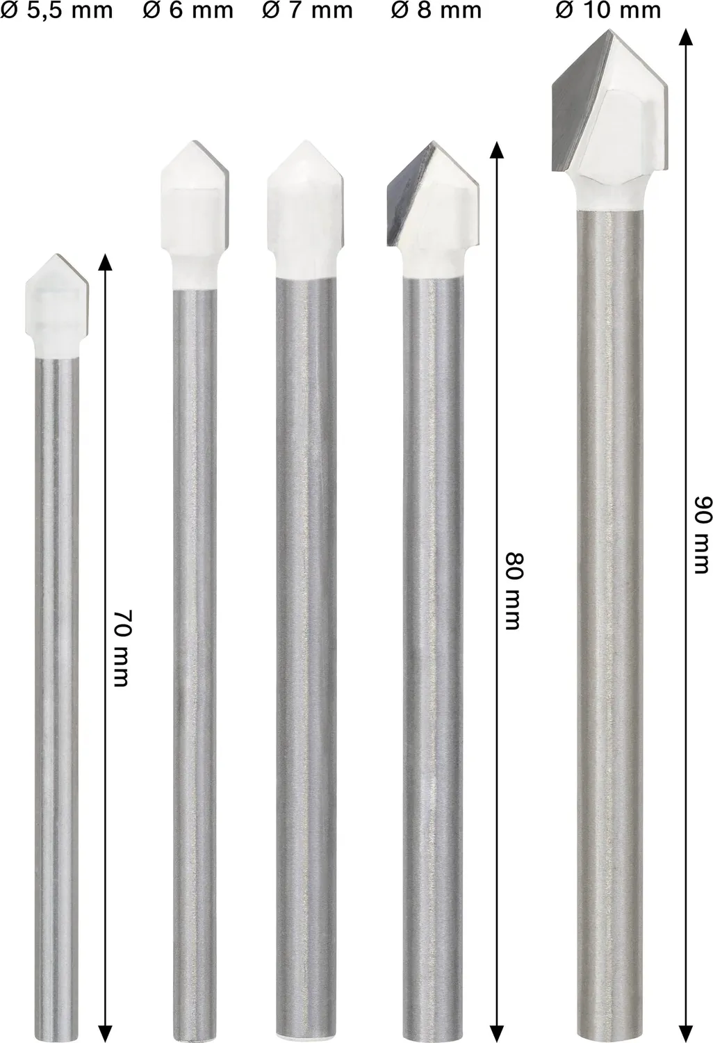 Bosch Expert CYL-9 SoftCeramic punte piastrelle 5pz 5,5-10 mm
