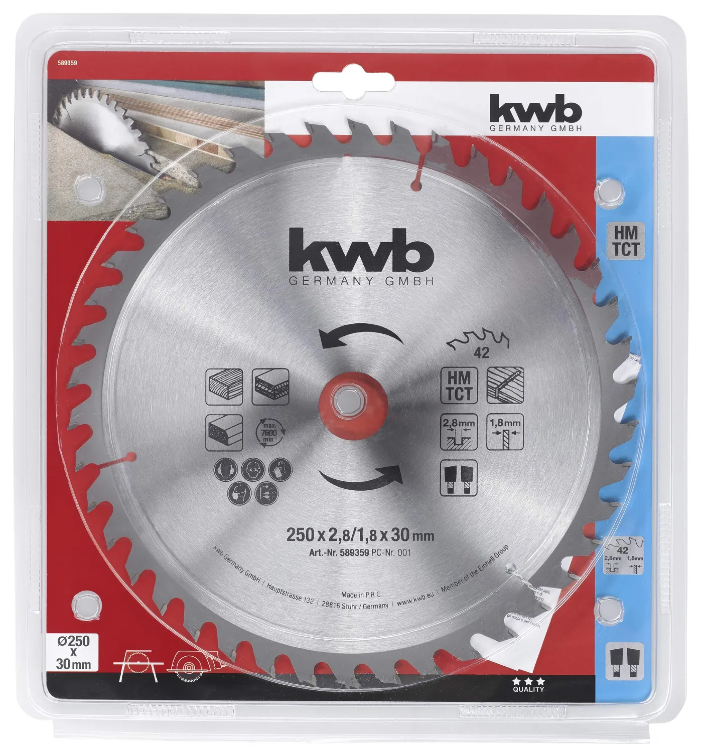 KWB lama circolare cantiere 250x30 mm Z42