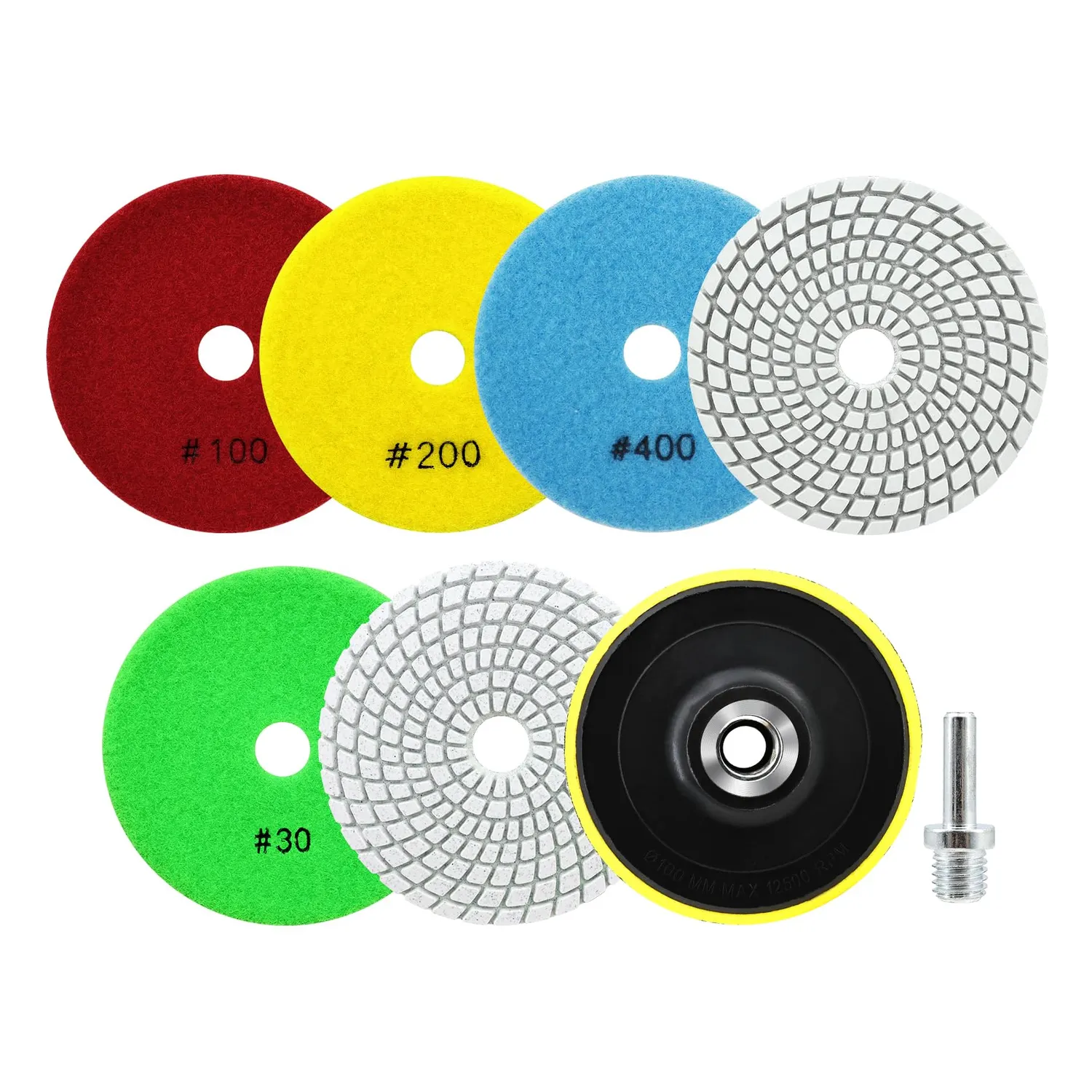 Sanleetek Tamponi Diamantati 100 mm Set 6 pz Lucidatura