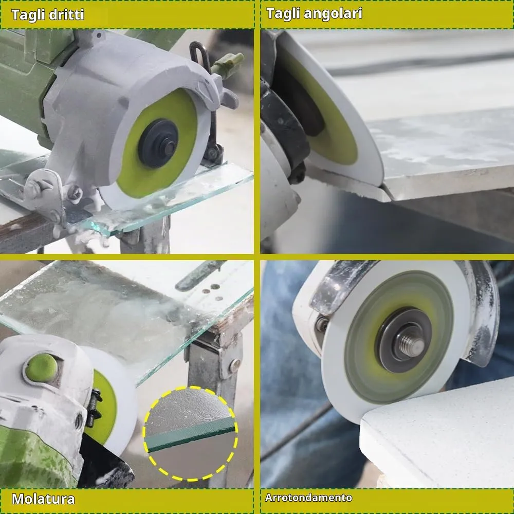 Sanleetek disco diamantato vetro 125 mm 3 pezzi sottile