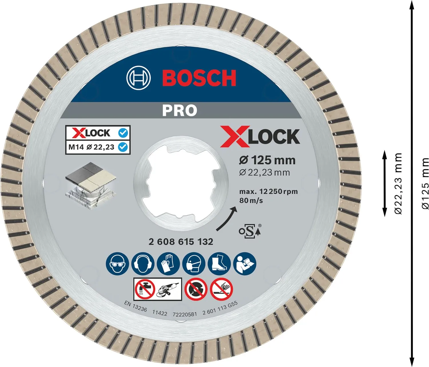 Bosch Expert PRO Ceramic Disco Diamantato X-Lock 125 mm Gres