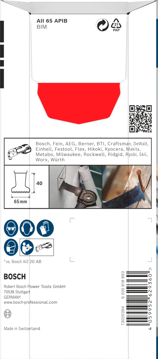 Bosch Expert PRO AII 65 APIB Lama Multifunzione 5 Pezzi BIM