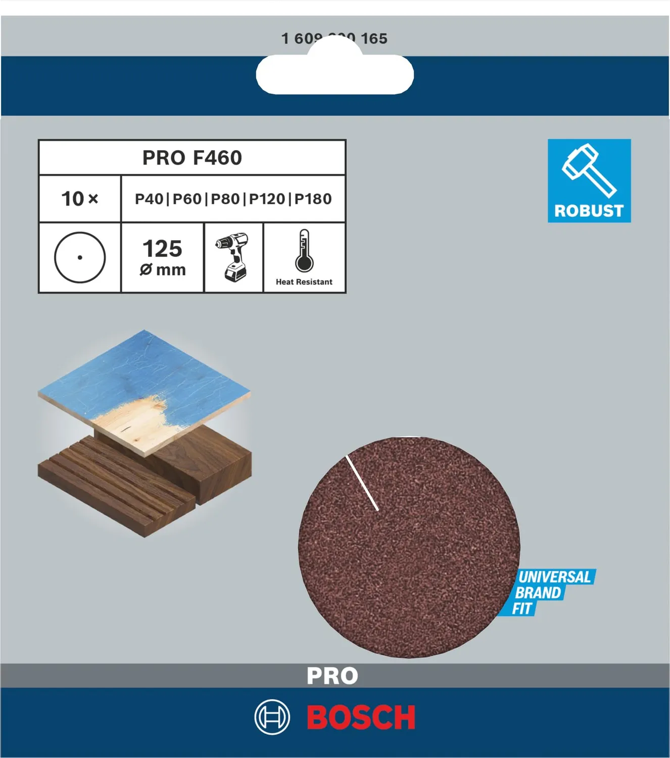 Bosch Expert PRO F460 fogli abrasivi 125 mm grana mista 10 pz