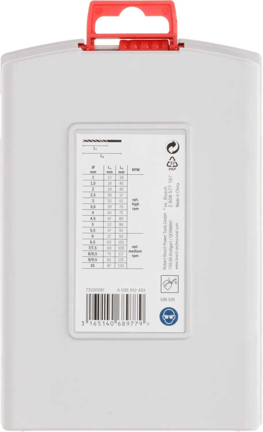Bosch ProBox punte metallo HSS-G 1-10 mm 19 pezzi