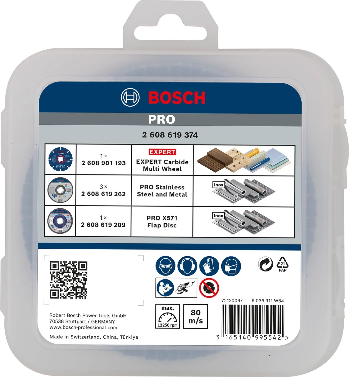 Bosch X-Lock set taglio smerigliatura 5 pz inox metallo