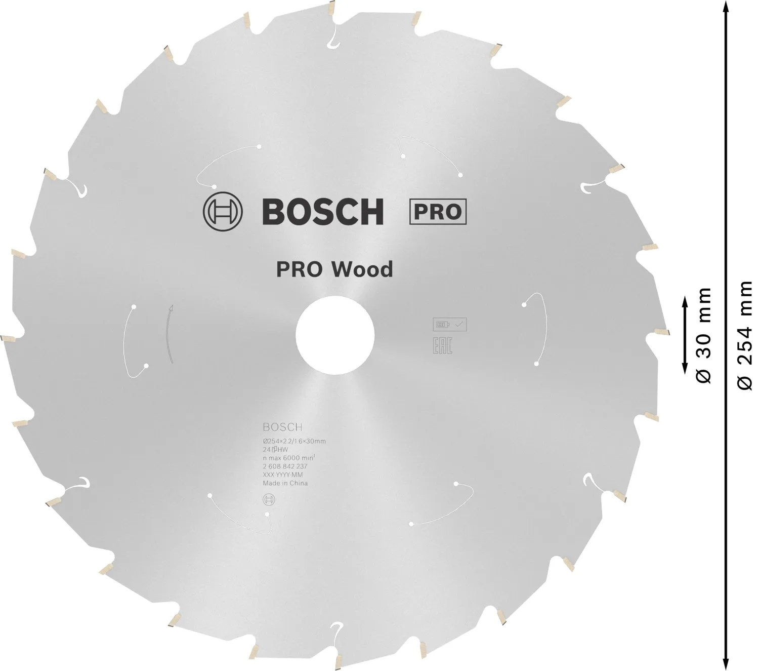 Bosch Expert PRO Wood Lama Circolare 254x30 mm per Legno