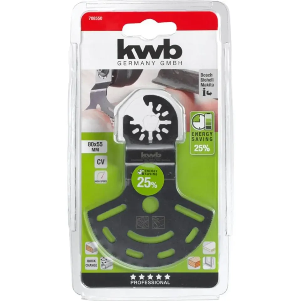 KWB 708550 Lama Multitool Bimetallica Ø 87 mm Legno Plastica