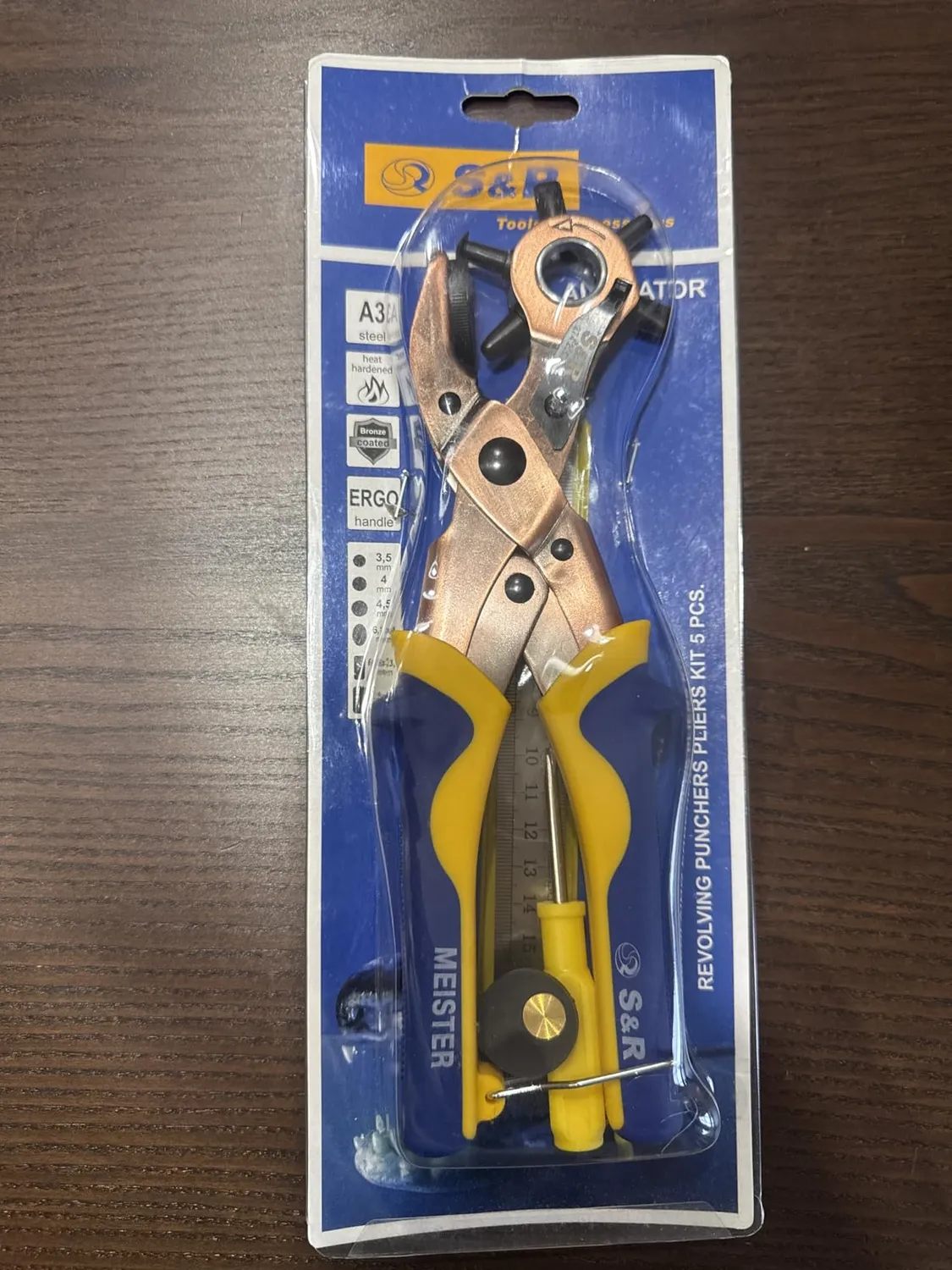 S&R pinza fustellatrice cuoio fori tondi ovali 250 mm