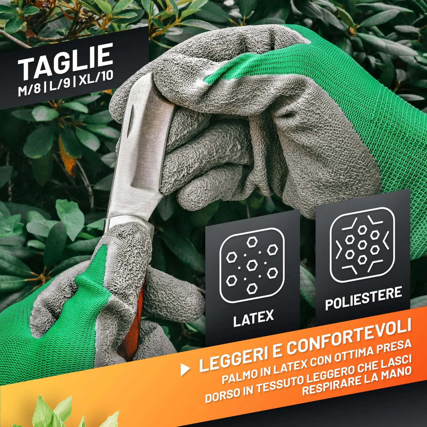 GRÜNTEK Guanti Giardinaggio Lattice 5 Paia M8