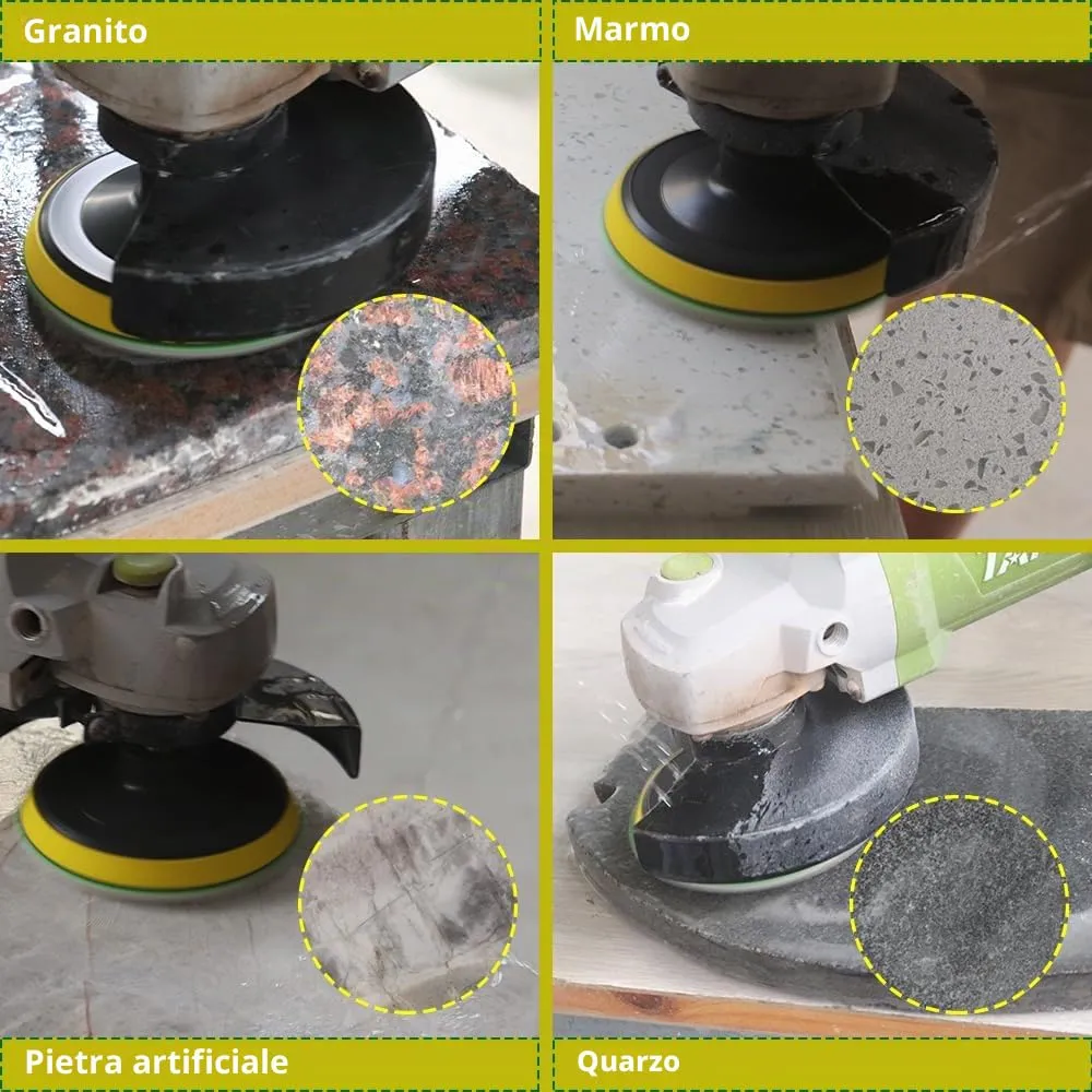 Sanleetek Tamponi Diamantati 100 mm Set 6 pz Lucidatura