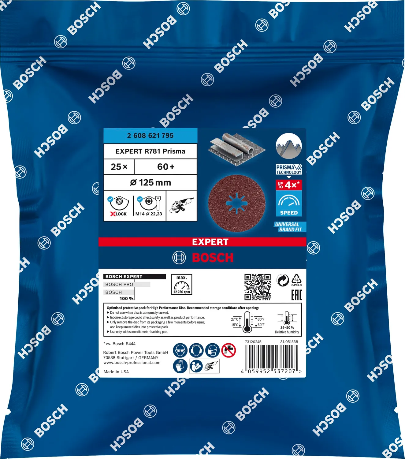 Bosch Expert R781 disco fibrato X-Lock 125mm G60 25 pezzi