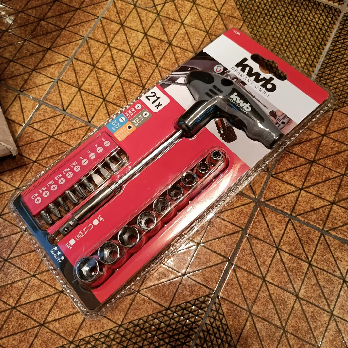 KWB 119390 set cacciavite a T 21 pezzi bit bussole