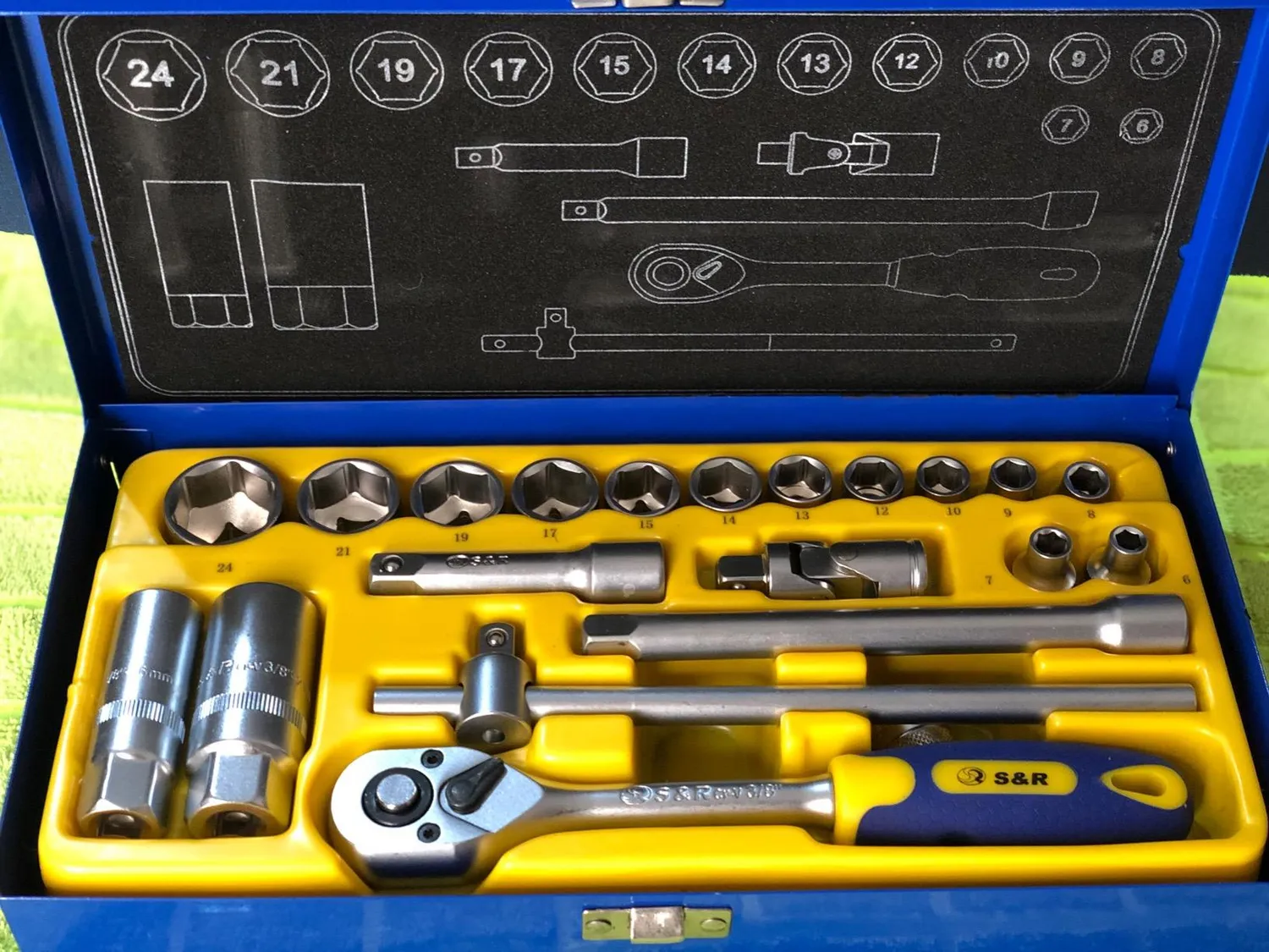 S&R Set chiavi bussola 3/8" 20pz 6-24mm candele CrV