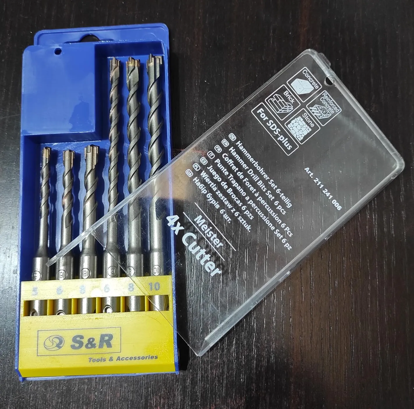 S&R Set 7 Punte SDS-Plus 4 Taglienti 5-12x160mm