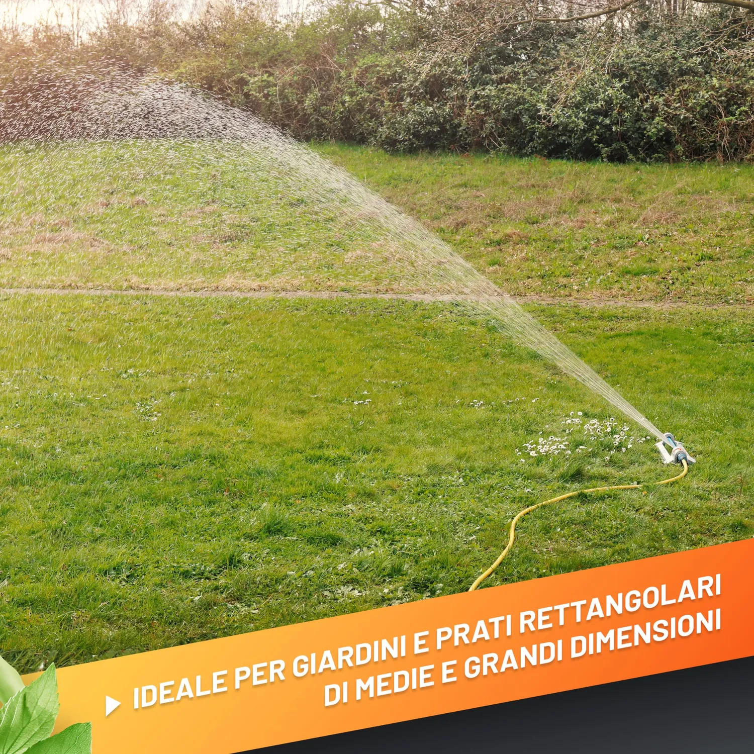 Grüntek irrigatore oscillante giardino metallo grigio 352 mq